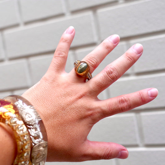 BROOCH ANTIQUE RING / USA / GREEN #16