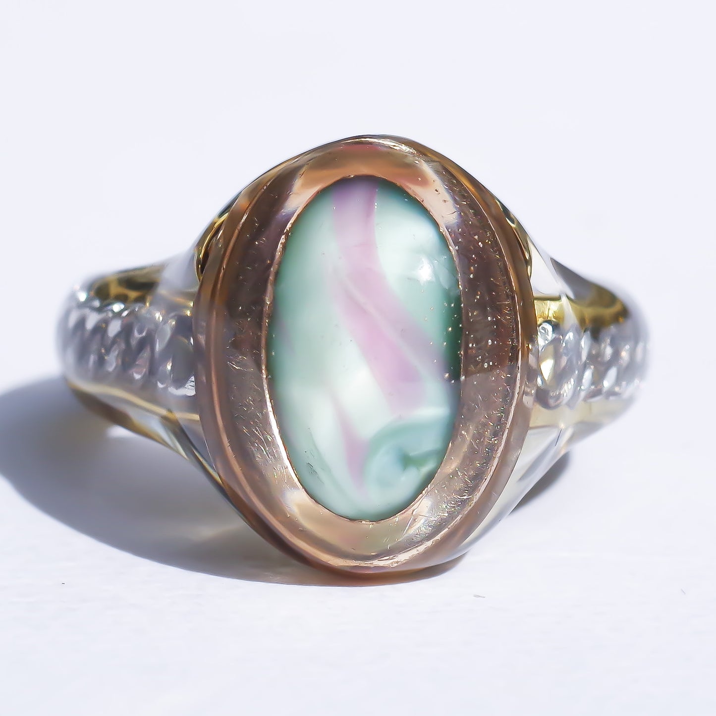 BROOCH ANTIQUE RING / USA / GREEN / PURPLE #16