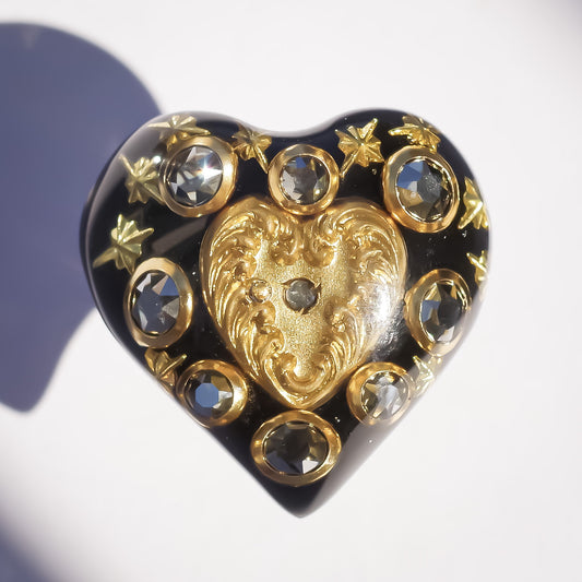 LOVE RING / HEART / GOLD / BLACK / #14
