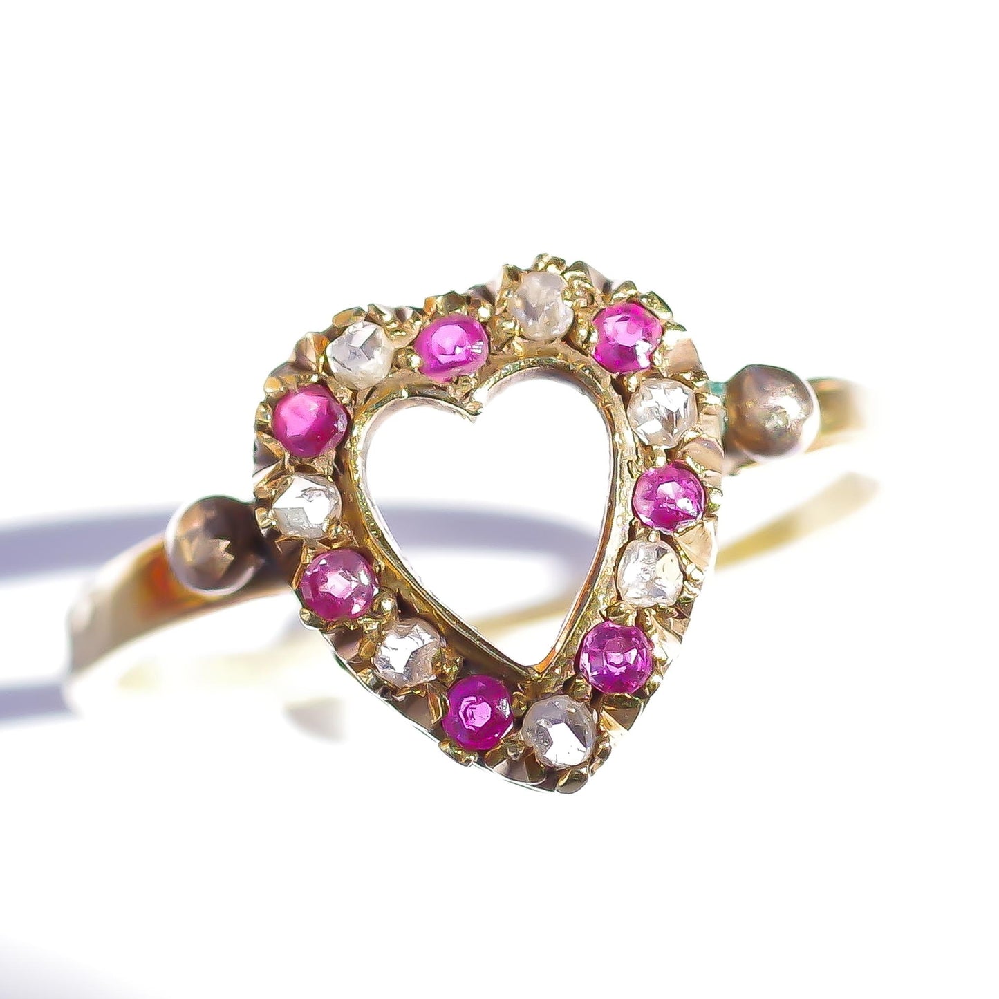 HEART RING / RUBY / DIAMOND / UK /9K / #12