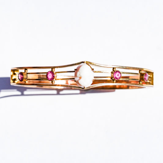 PINK CAMEO BANGLE / USA (A&Z) / TOURMALINE / 14KGF