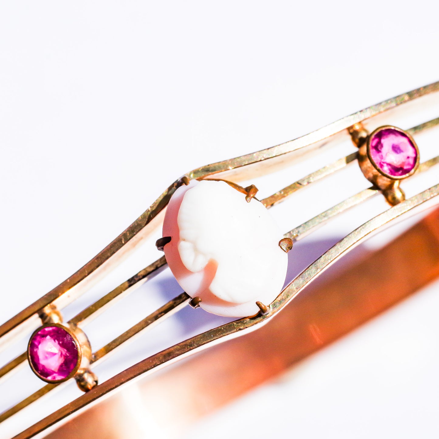 PINK CAMEO BANGLE / USA (A&Z) / TOURMALINE / 14KGF