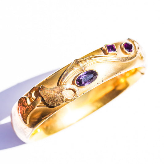 LEAF BANGLE / AMETHYST / USA /14KGF