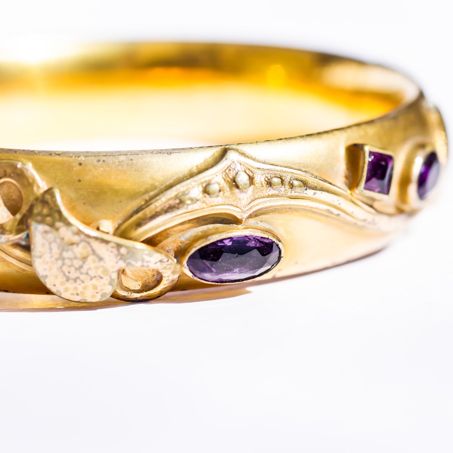 LEAF BANGLE / AMETHYST / USA /14KGF