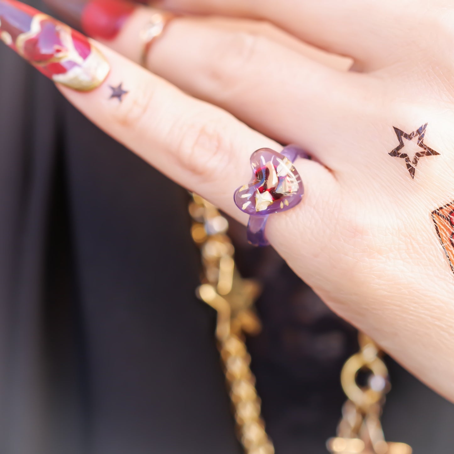 LOVE PINKY RING / HEART ARROW / PURPLE / #3