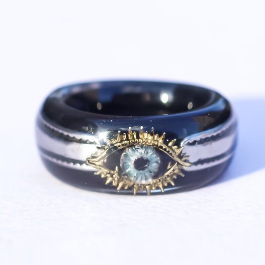 EYE RING / SILVER / BLACK / STAR / #3