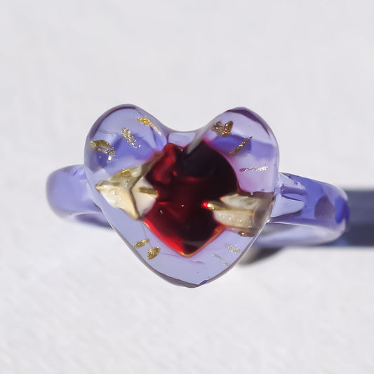 LOVE PINKY RING / HEART ARROW / PURPLE / #3