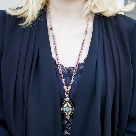 DIAMOND NECKLACE / FLOWER / CLEAR