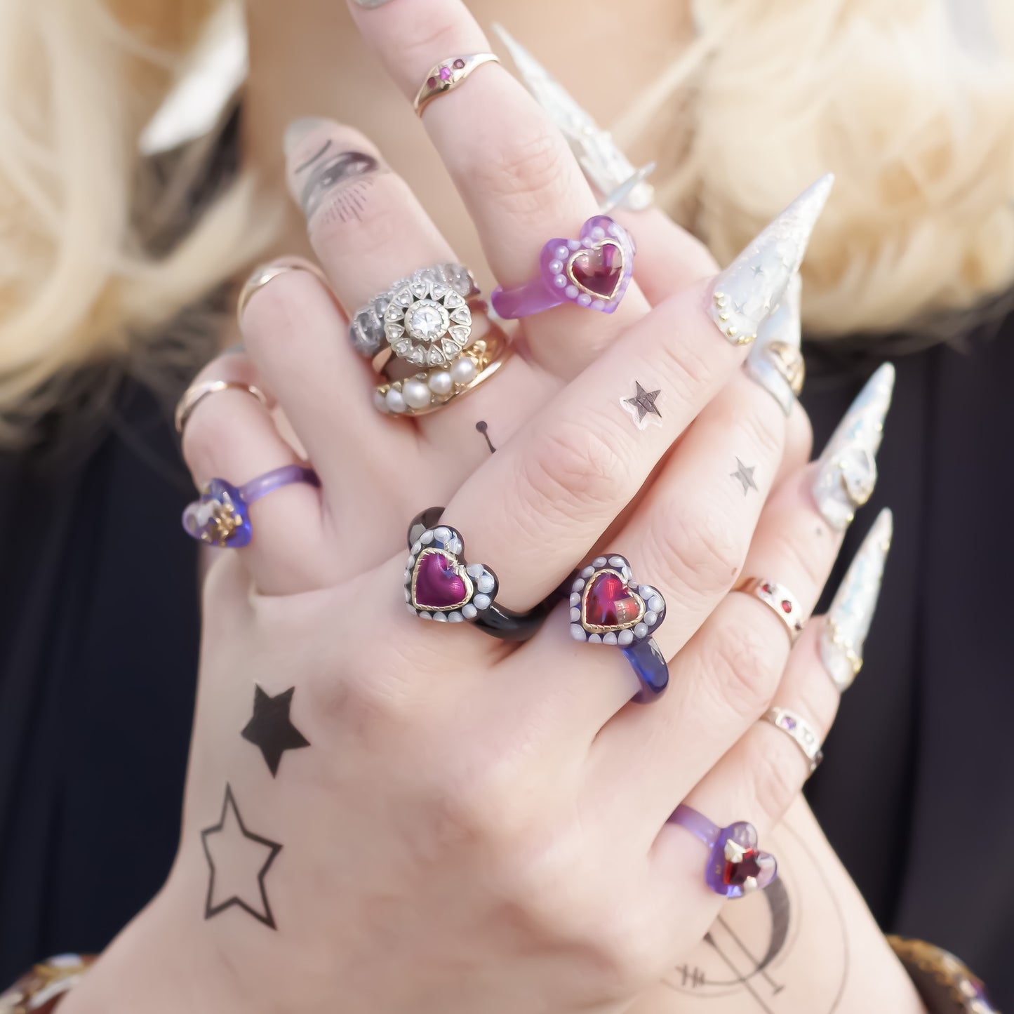 LOVE RING / HEART PEARL / PURPLE / #10 #13