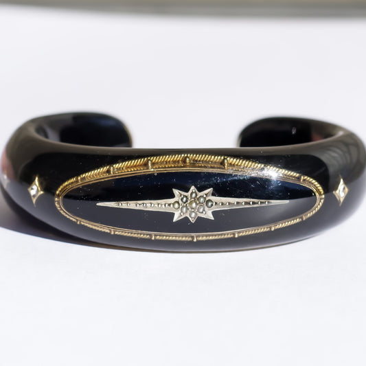 MOURNING BLACELET / DIAMOND / STAR / 18K