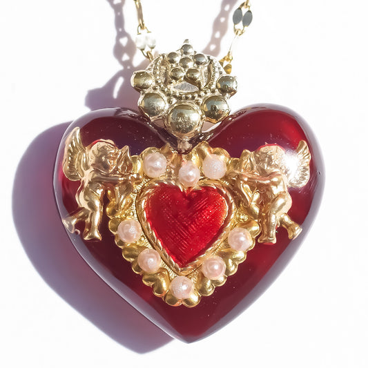 ANGEL NECKLACE / HEART / RED