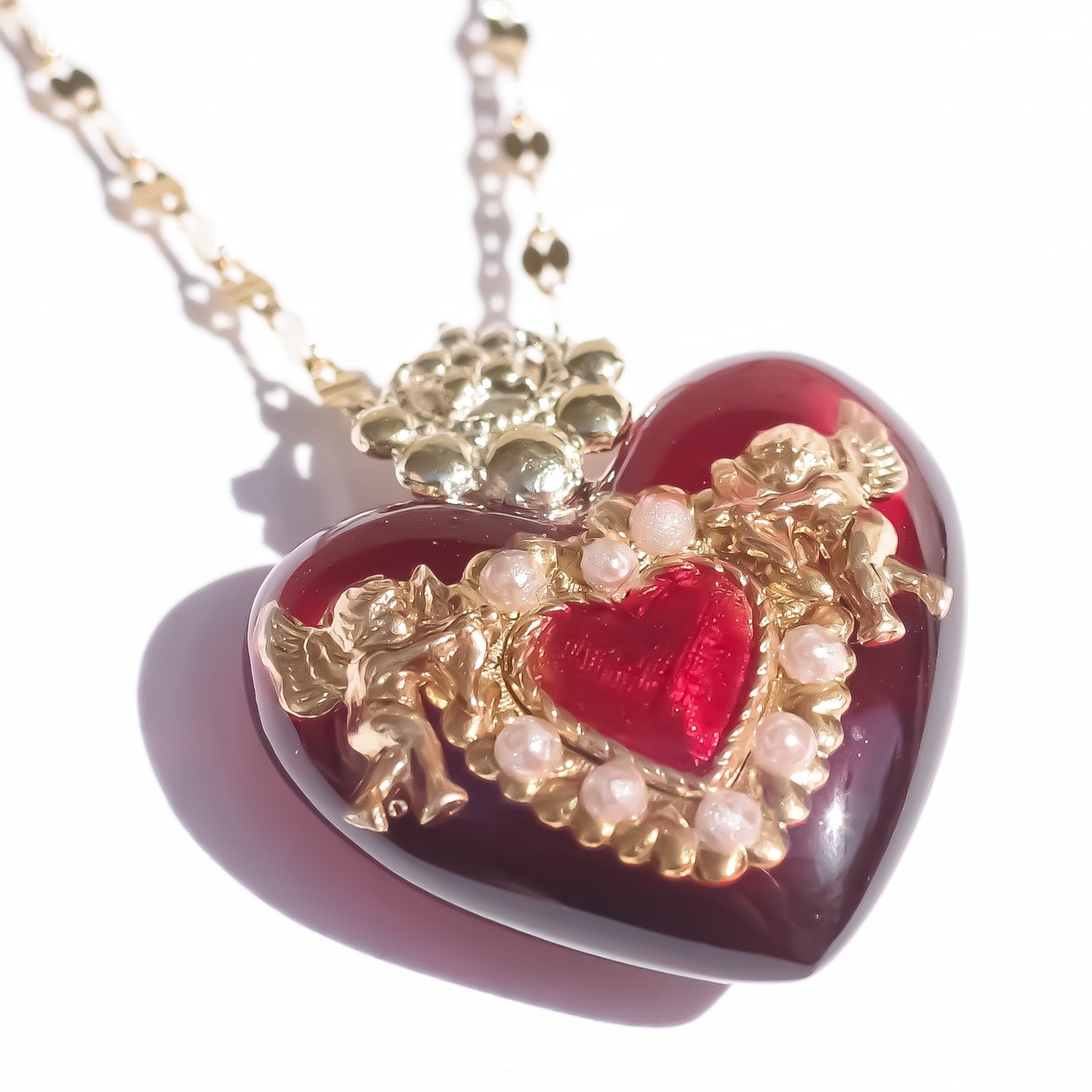 ANGEL NECKLACE / HEART / RED
