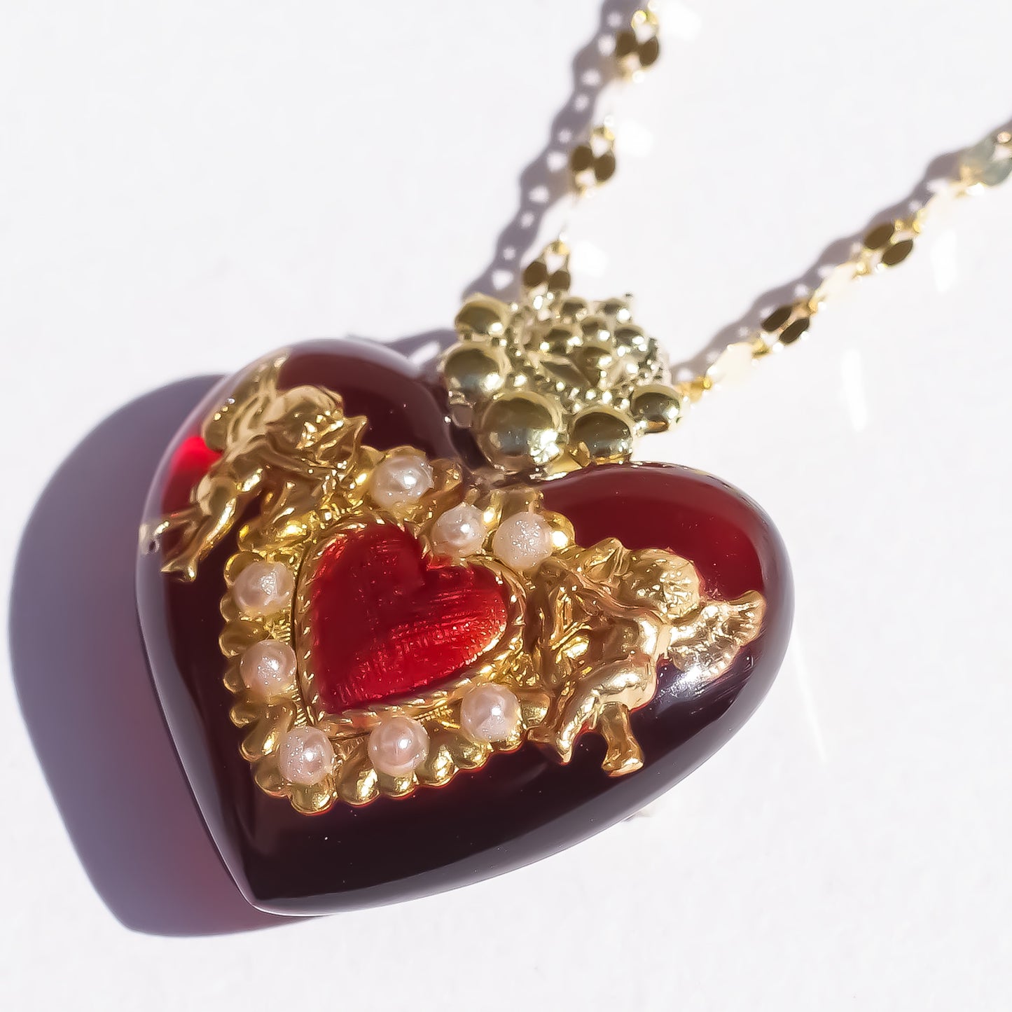ANGEL NECKLACE / HEART / RED