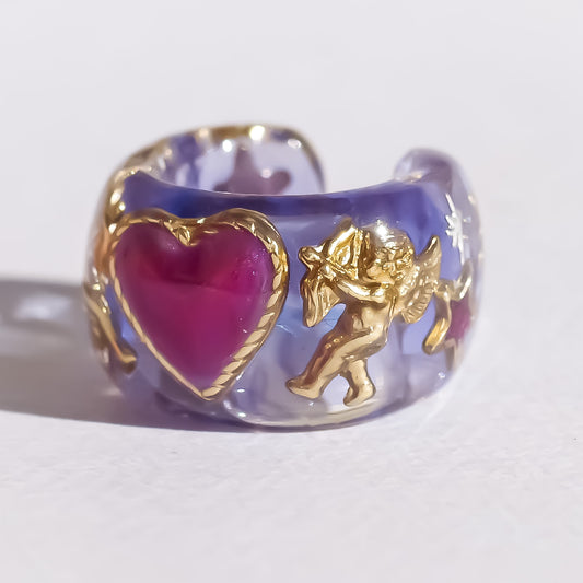 ANGEL EARCUFF / HEART / PURPLE / PURPLE