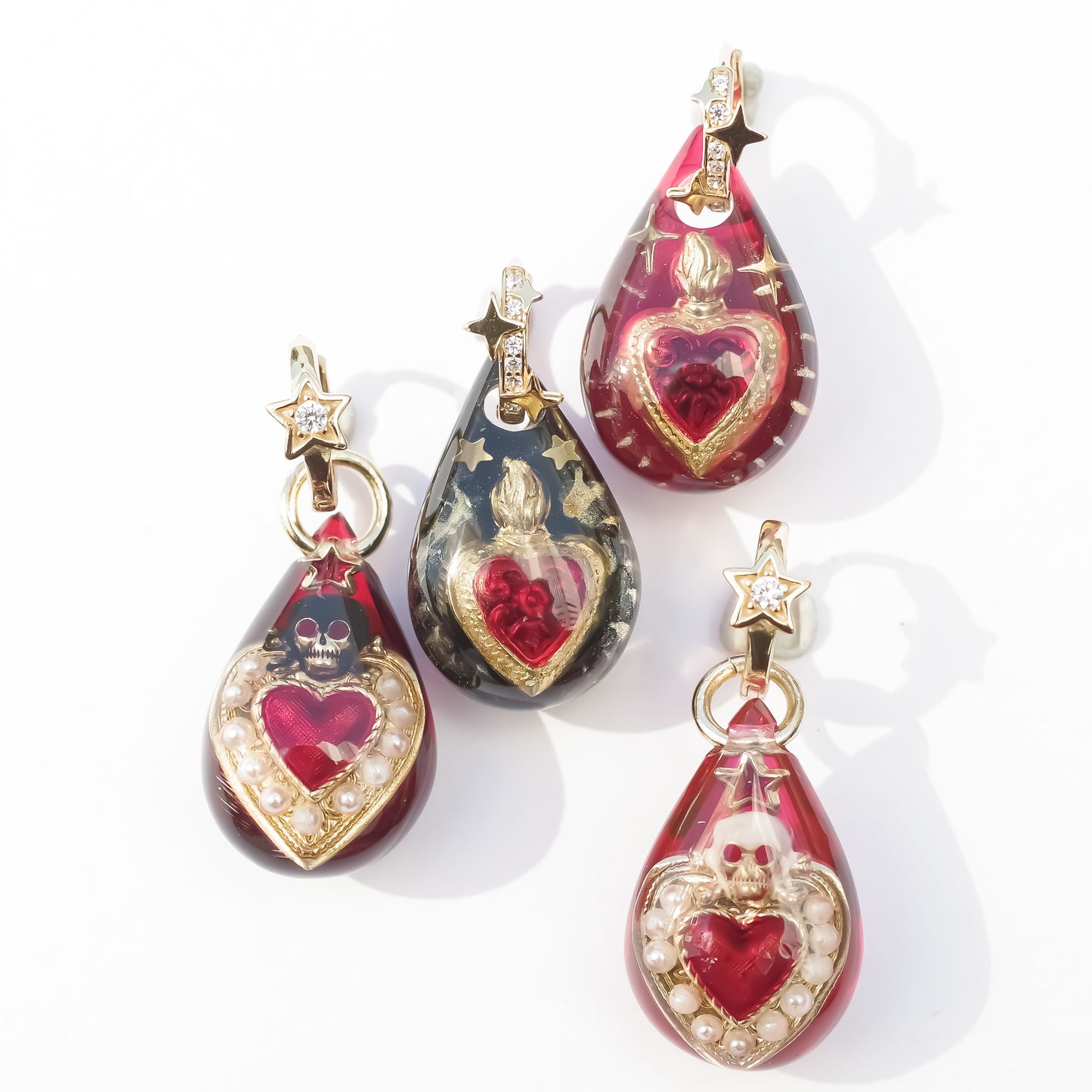 LOVE EARRINGS / MEMENTO MORI / RED / BLACK(single)