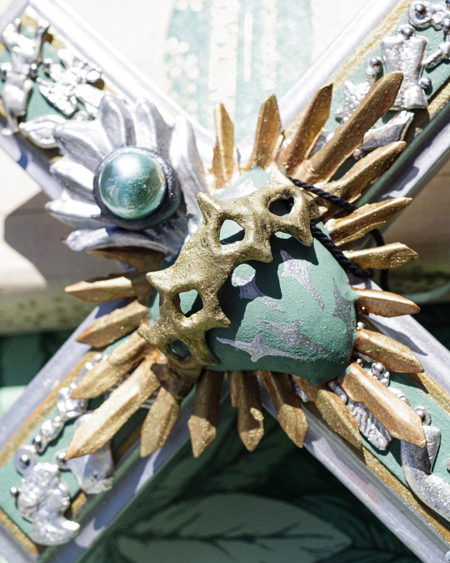 CROSS DECOR 3 / SILVER × GREEN / MILAGRO