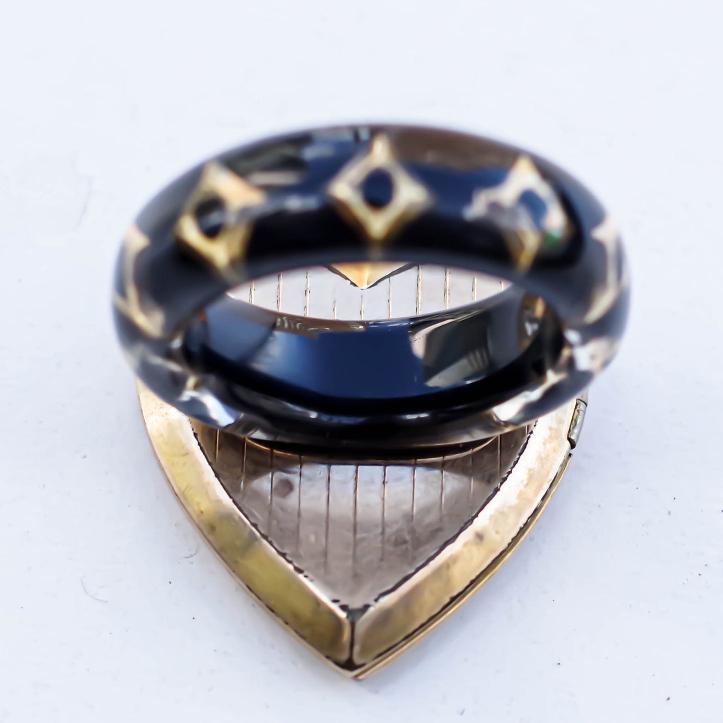 HEART LOCKET RING / FLOWER / #12 / 14KGF