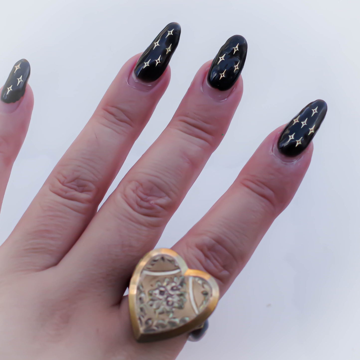 HEART LOCKET RING / FLOWER / #12 / 14KGF