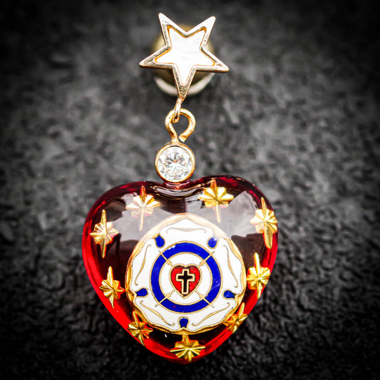 HEART EARRING / CROSS / RED / 1P