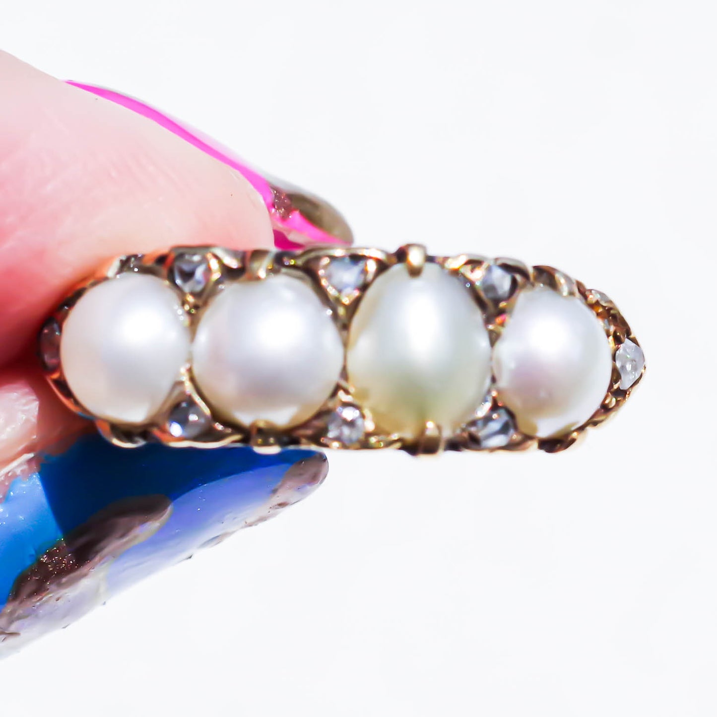 PEARL & DIAMOND RING / UK (18KYG) #11
