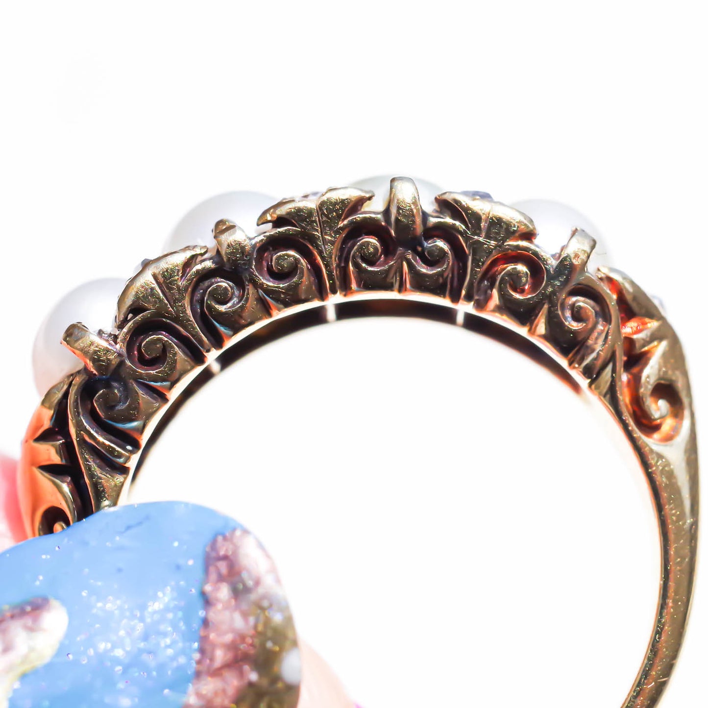 PEARL & DIAMOND RING / UK (18KYG) #11