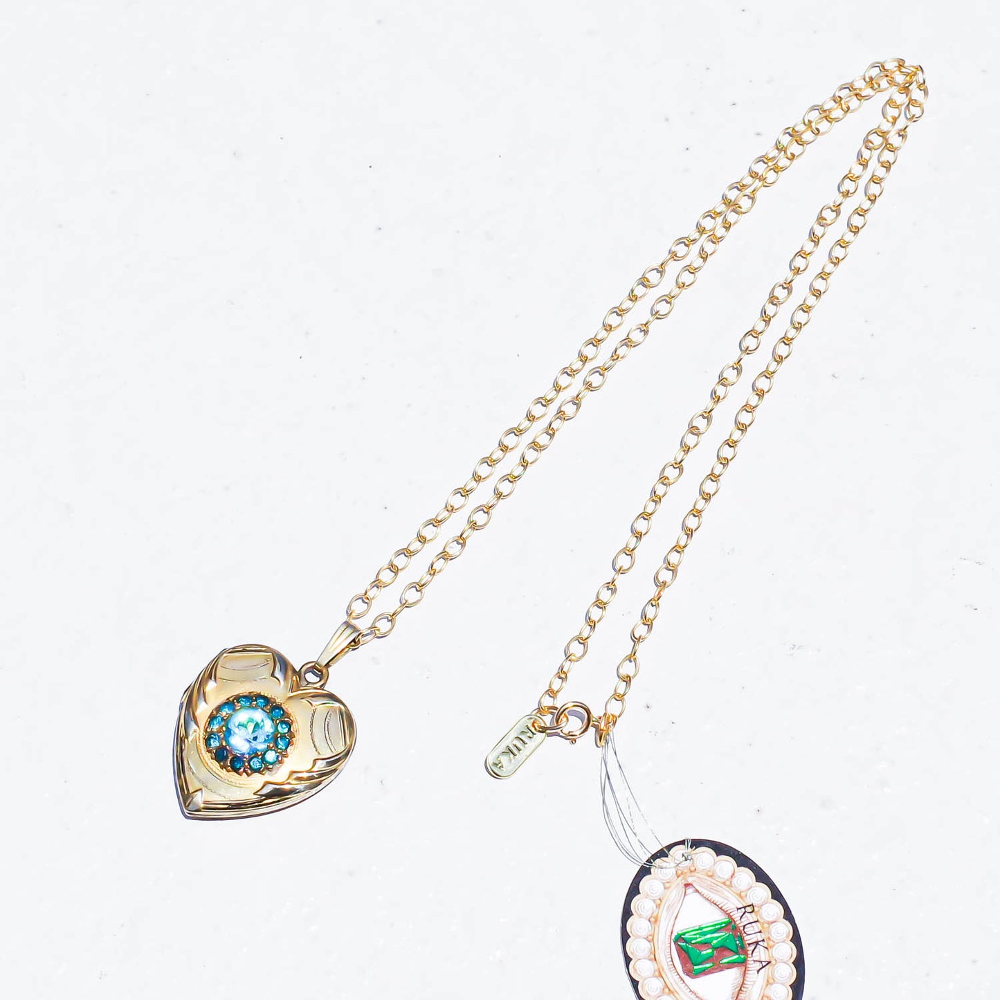 SWEETHEART NECKLACE / LOCKET / BLUE / 10KGF