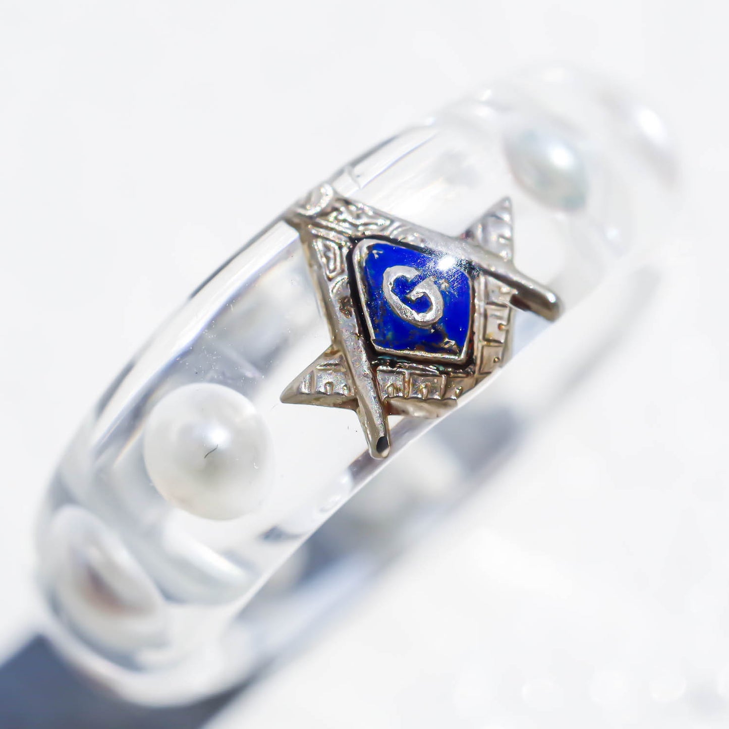 MASONIC RING / PEARL #12