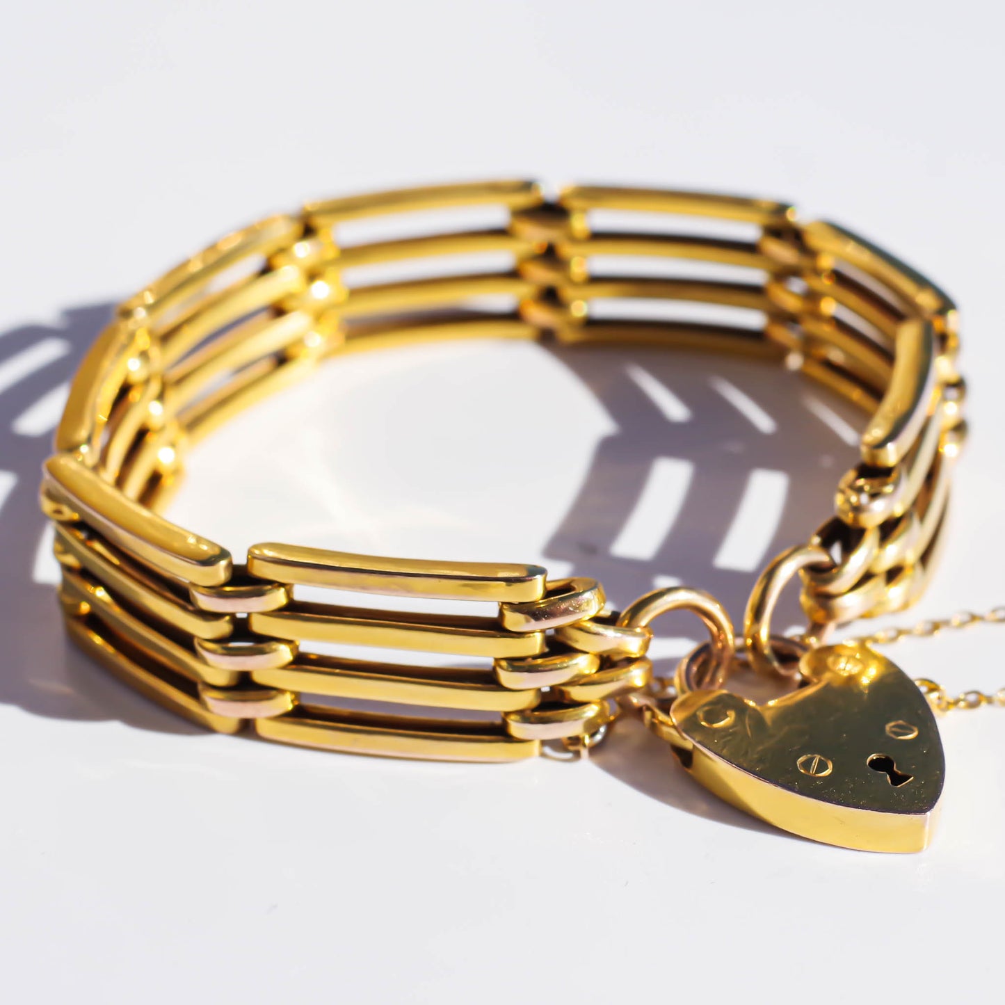 PADLOCK HEART BRACELET 4 / 9K / UK / ART DECO