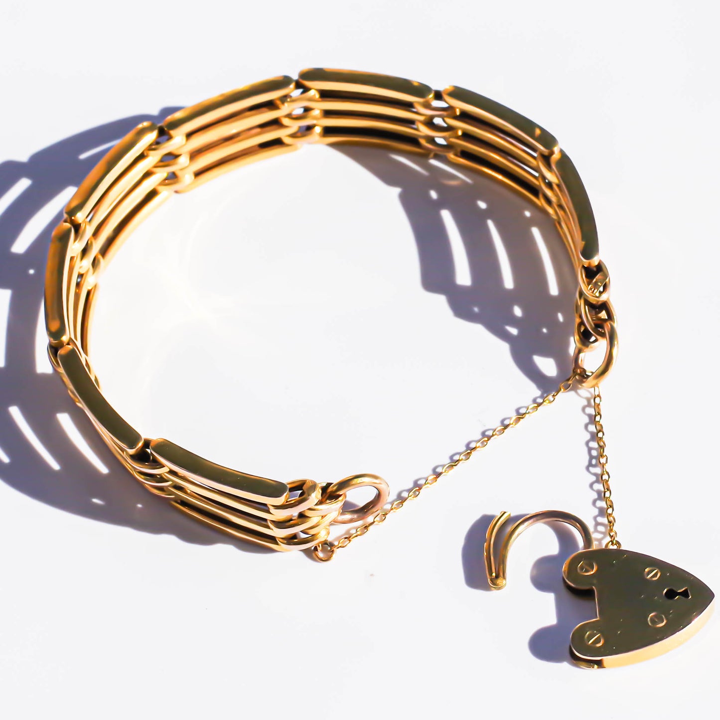 PADLOCK HEART BRACELET 4 / 9K / UK / ART DECO