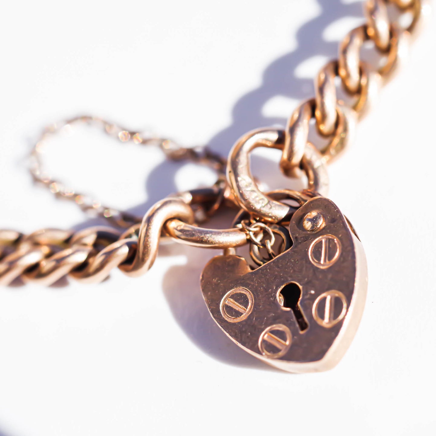 PADLOCK HEART BRACELET 6 / 9K / UK / PINK GOLD