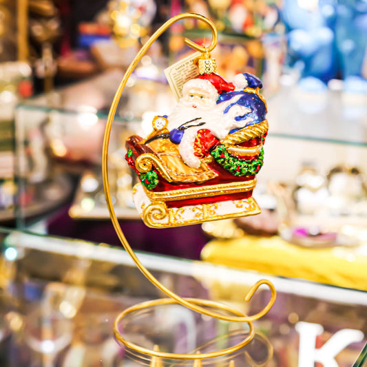 XMAS ORNAMENTS / SANTA IN SLEIGH / USA
