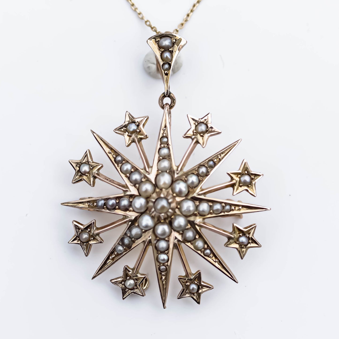 STAR NECKLACE BIG / PEARL / LONDON / 9K