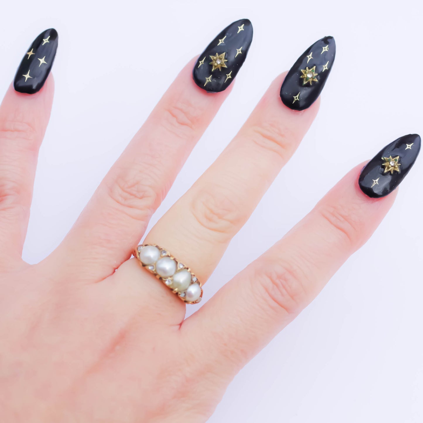 PEARL & DIAMOND RING / UK (18KYG) #11