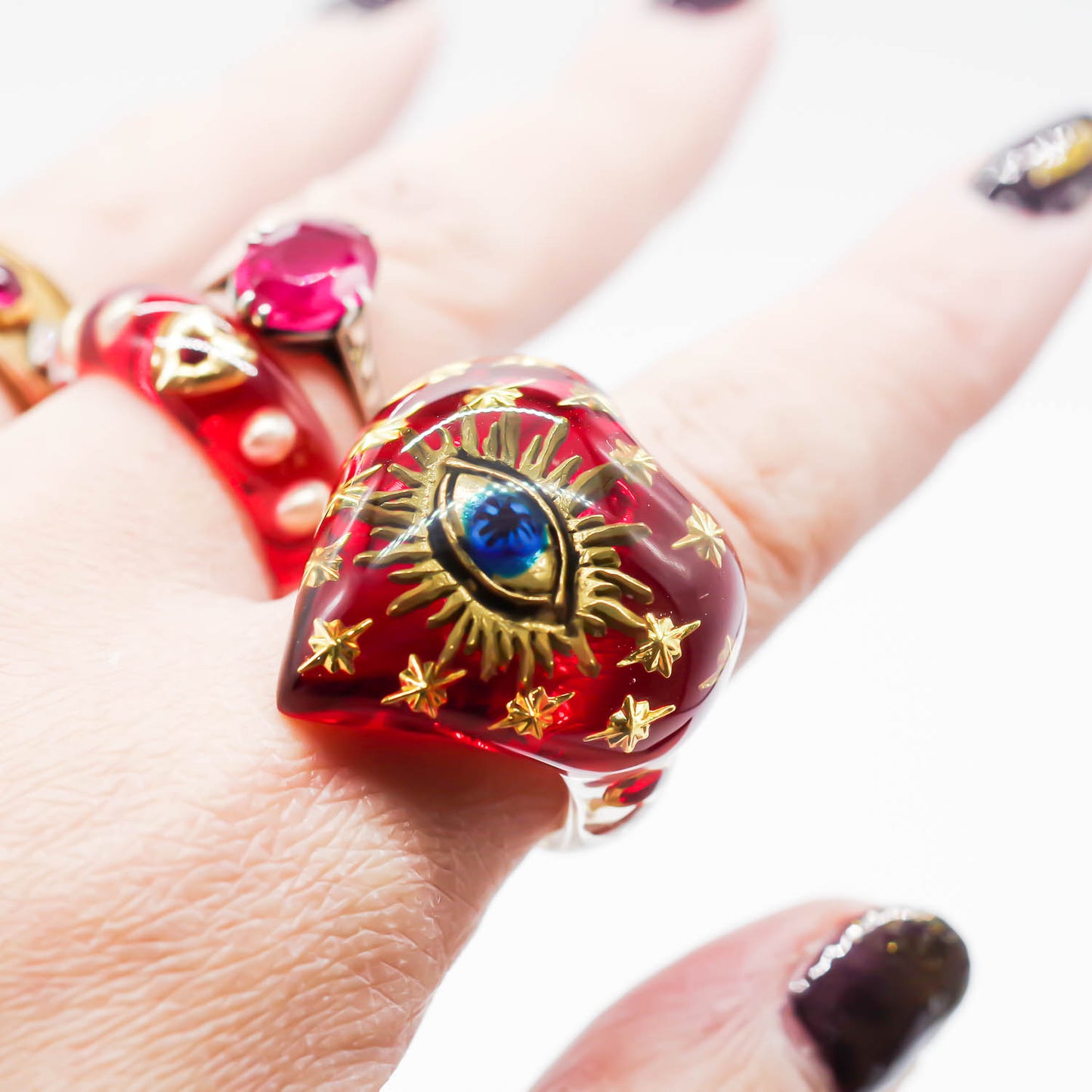 EYE HEART RING / RED / #15