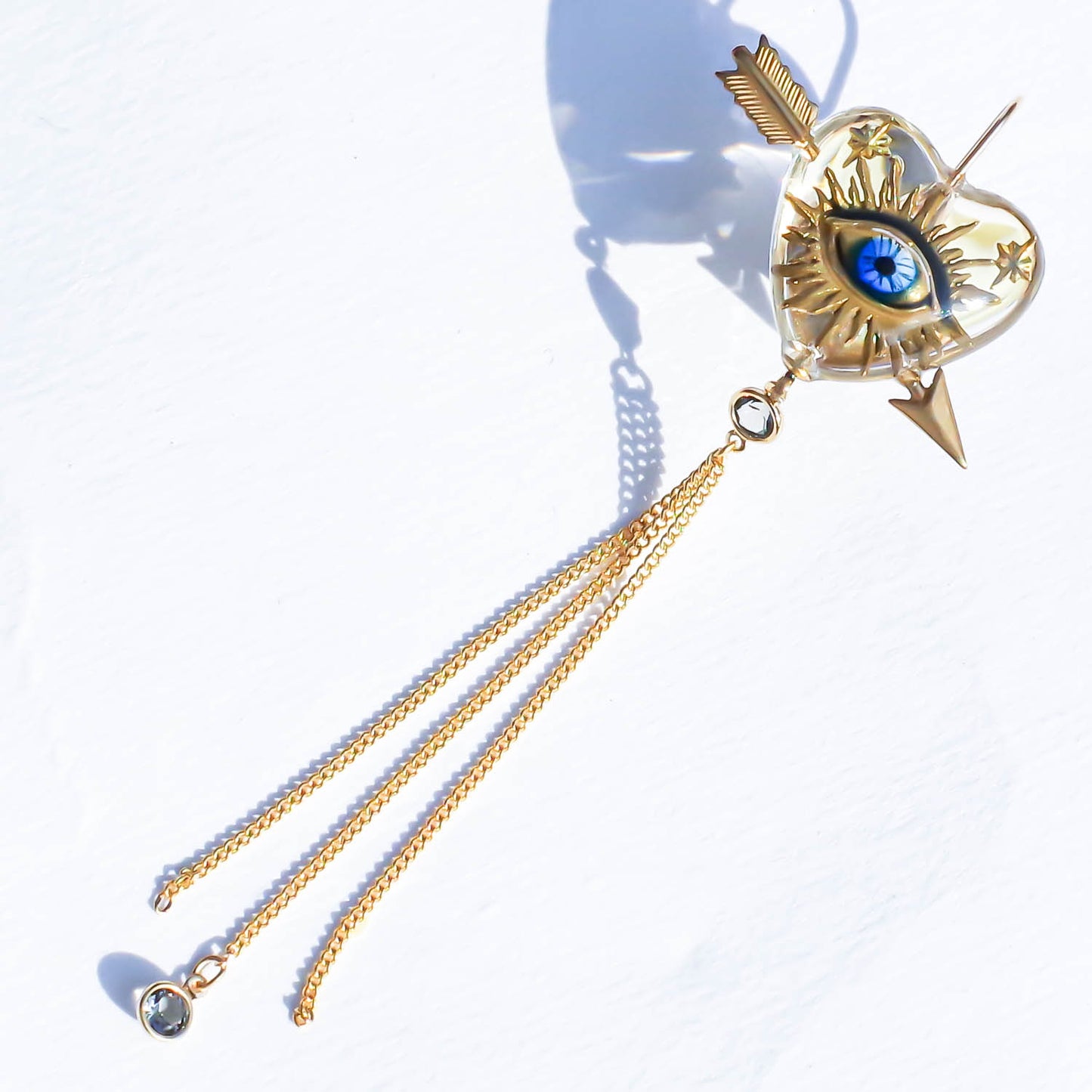 EYE CUPID EARRING / HEART / CLEAR / 1P