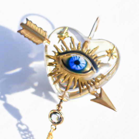 EYE CUPID EARRING / HEART / CLEAR / 1P