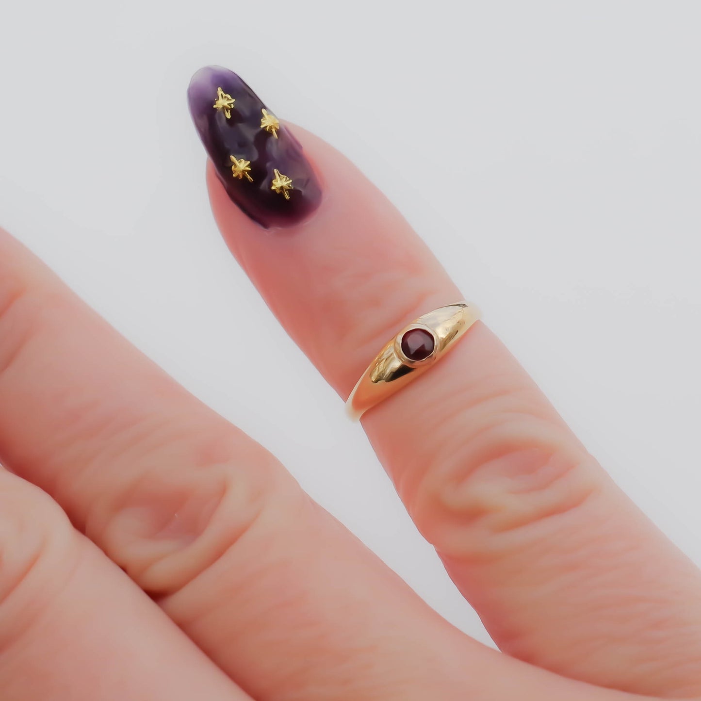BABY RING / GARNET / 10K / #0.5