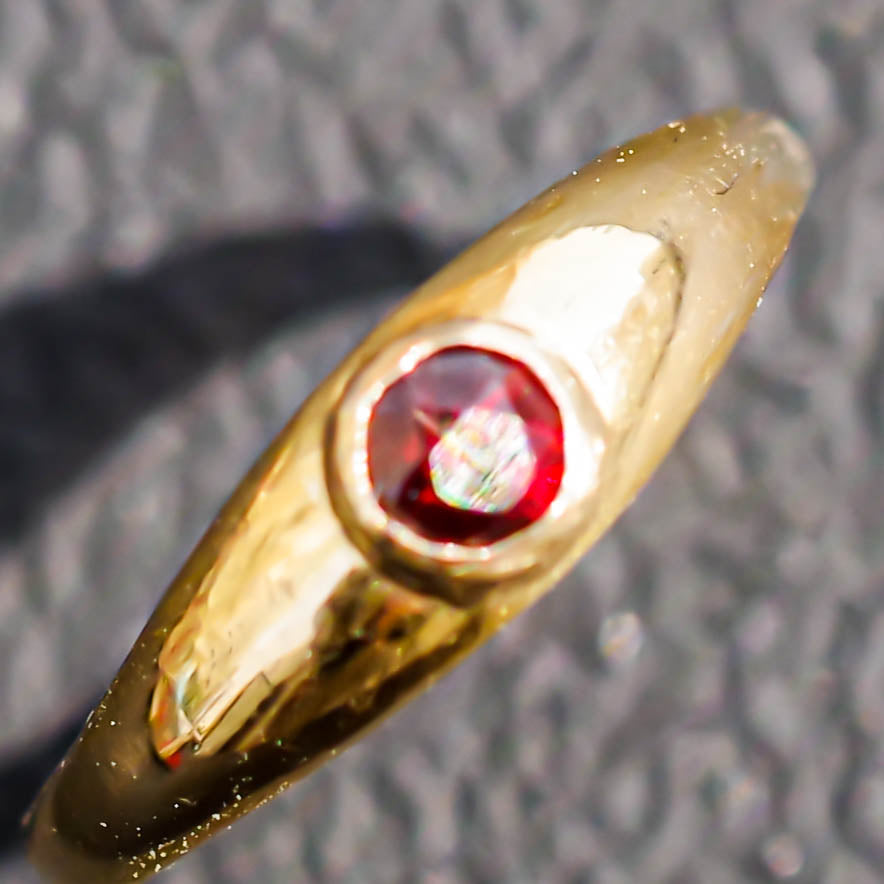 BABY RING / GARNET / 10K / #0.5