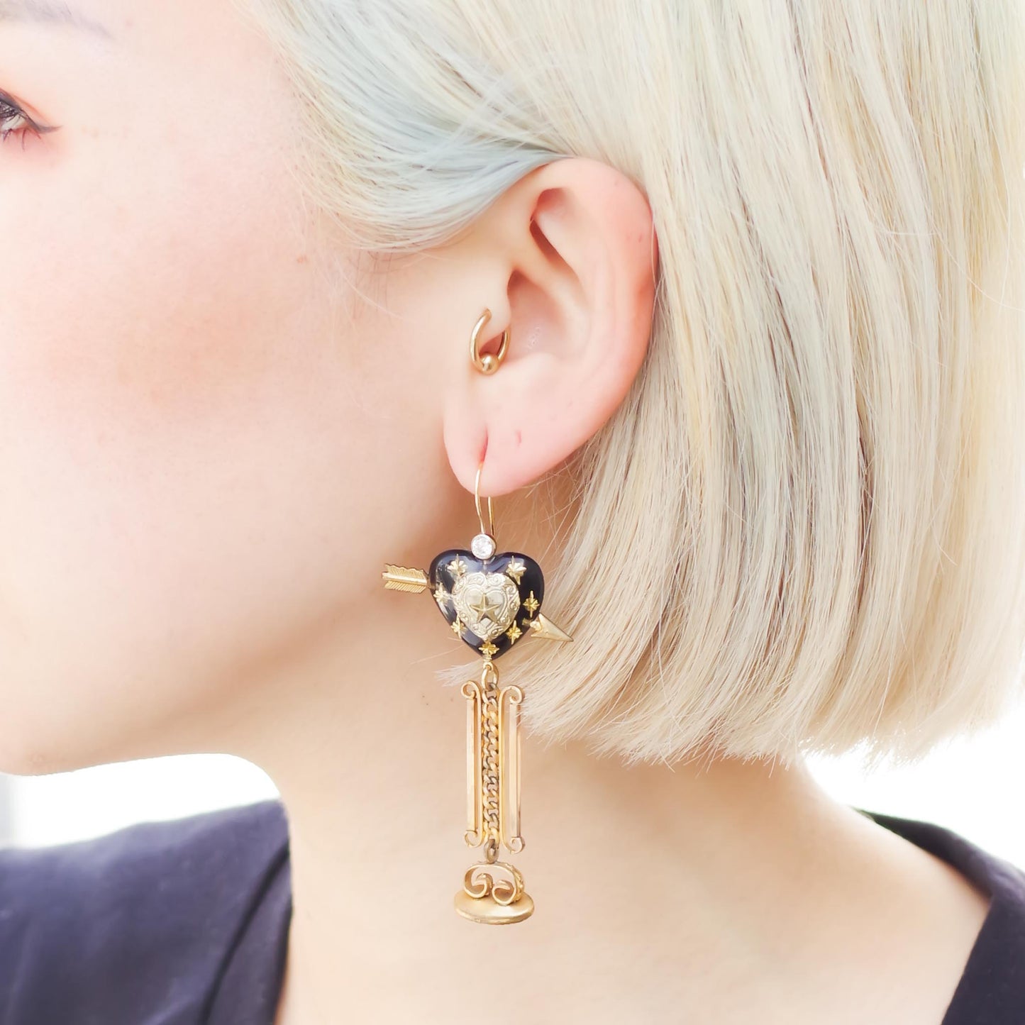 HEART EARRING 1 / ARROW / 1P
