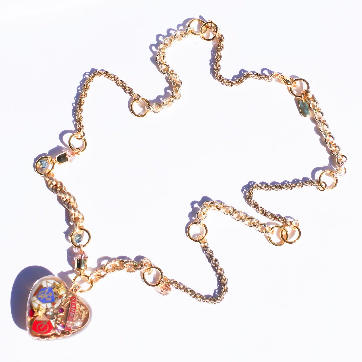 HEART NECKLACE / MILITARY CHARM / RED