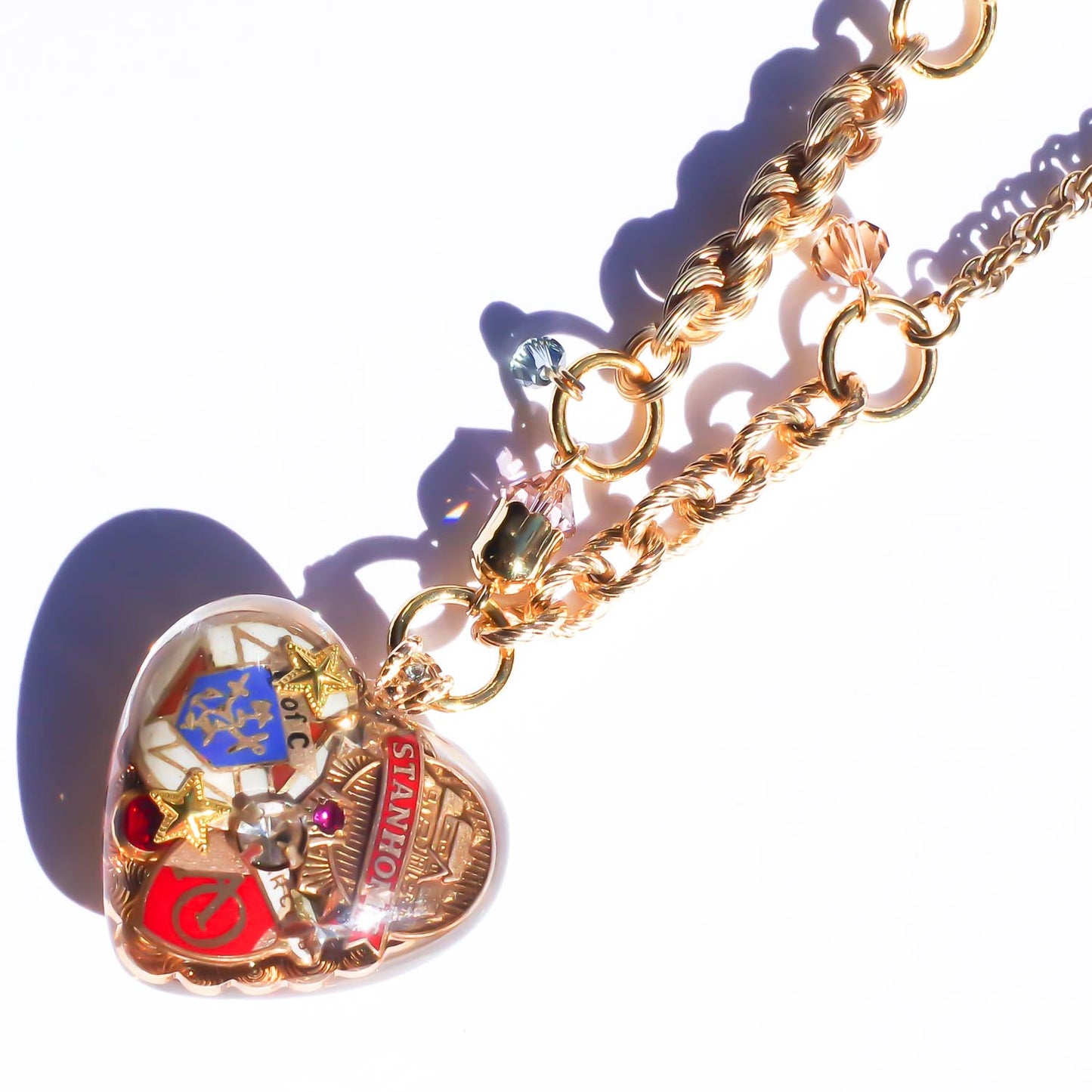 HEART NECKLACE / MILITARY CHARM / RED