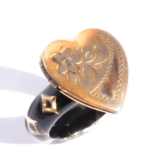 HEART LOCKET RING / FLOWER / #13