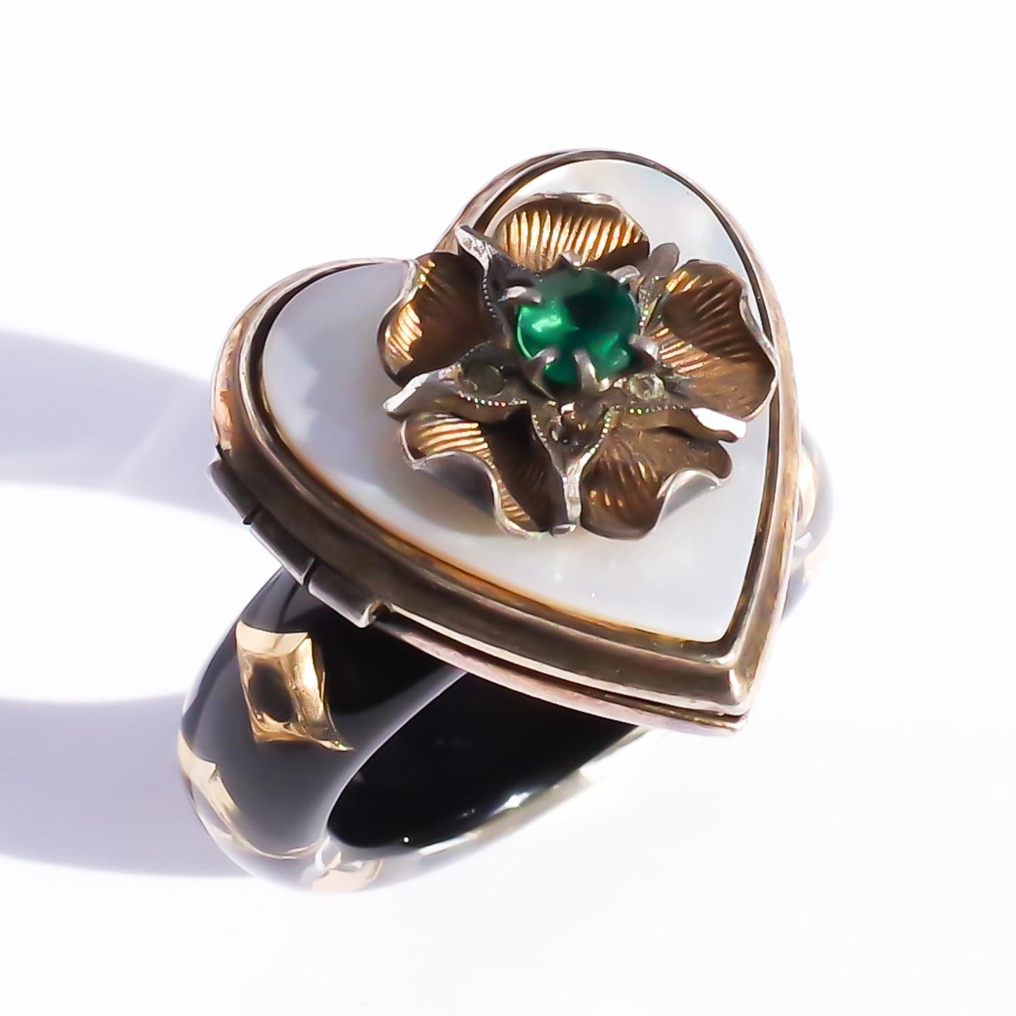 HEART LOCKET RING / SHELL FLOWER / #13