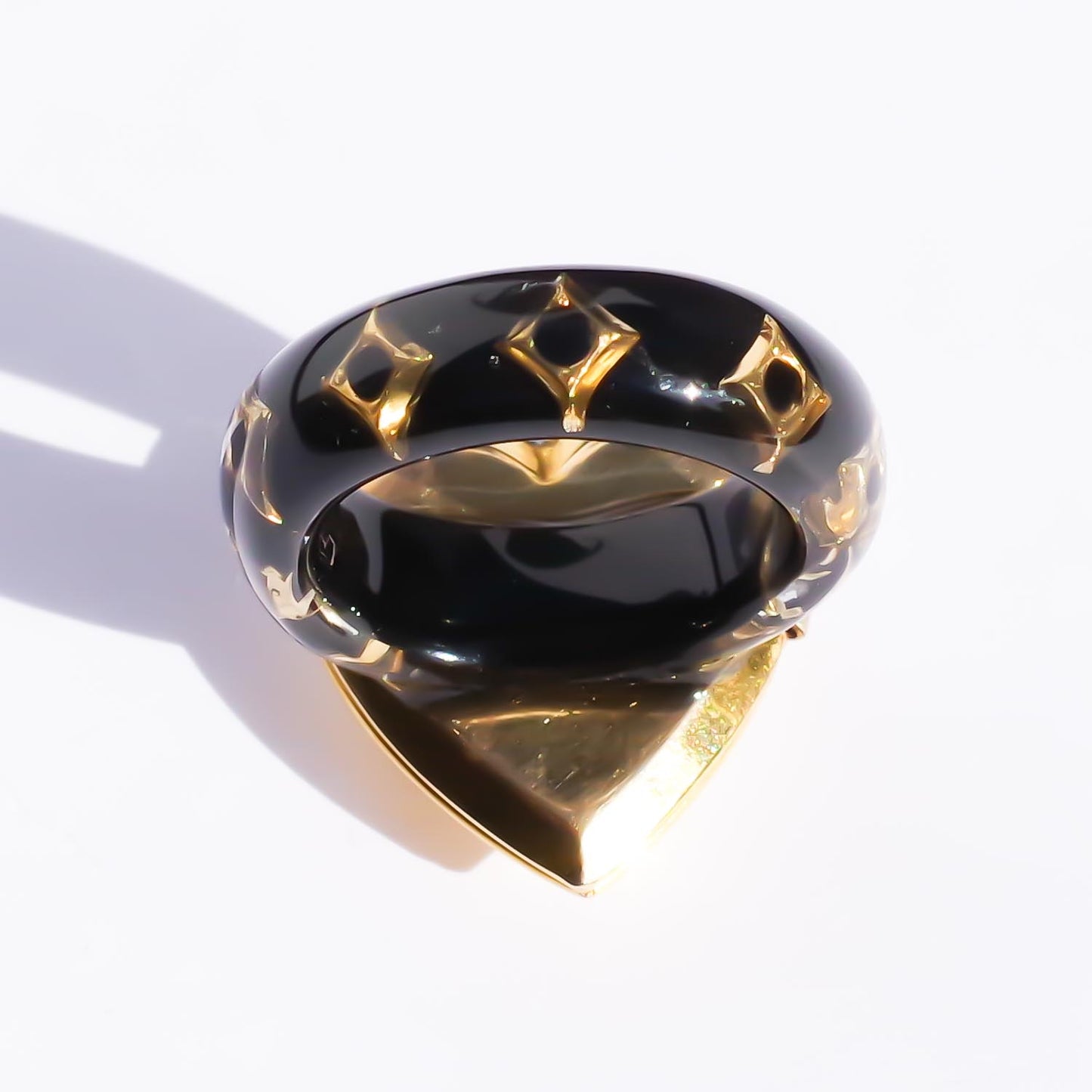 HEART LOCKET RING / parachute SHELL / #13 / 14KGF