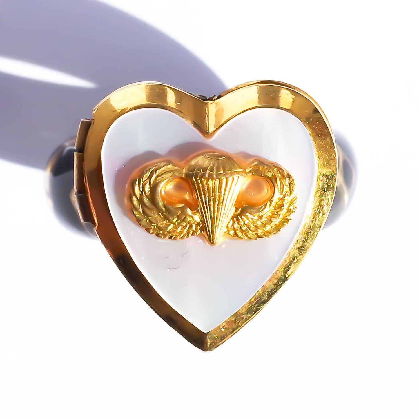 HEART LOCKET RING / parachute SHELL / #13 / 14KGF