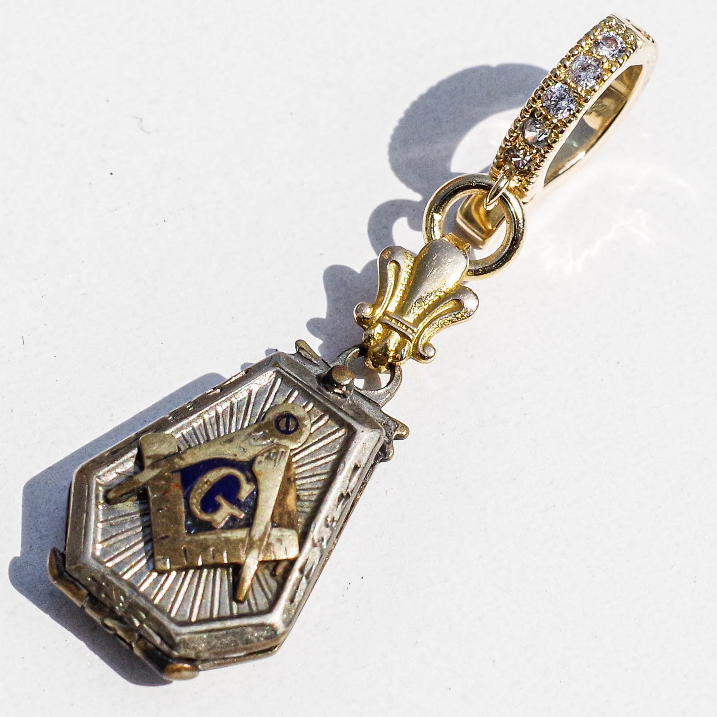 MASONIC CHARM / COMPASS / OPEN / SILVER925