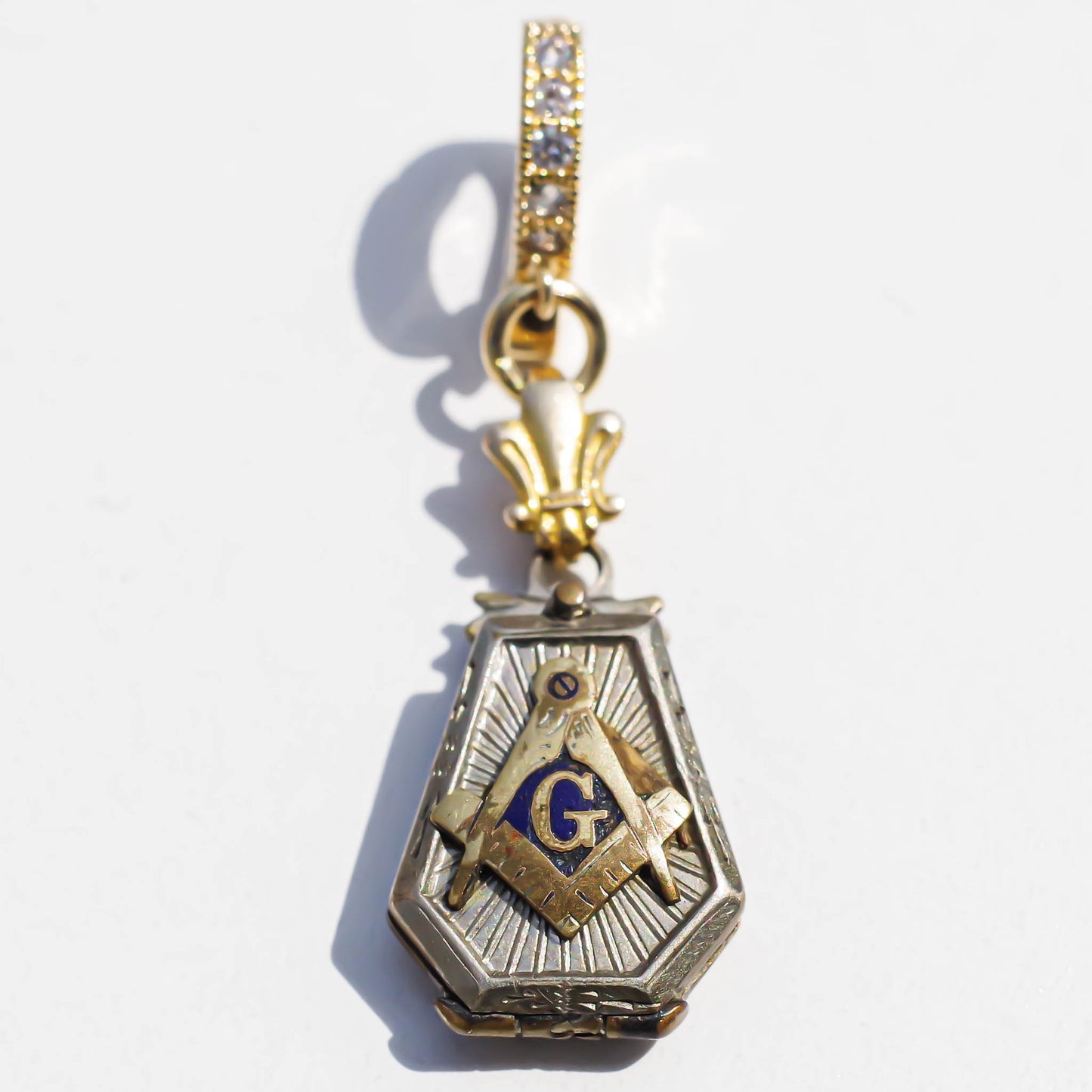 MASONIC CHARM / COMPASS / OPEN / SILVER925