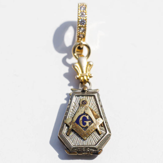 MASONIC CHARM / COMPASS / OPEN / SILVER925