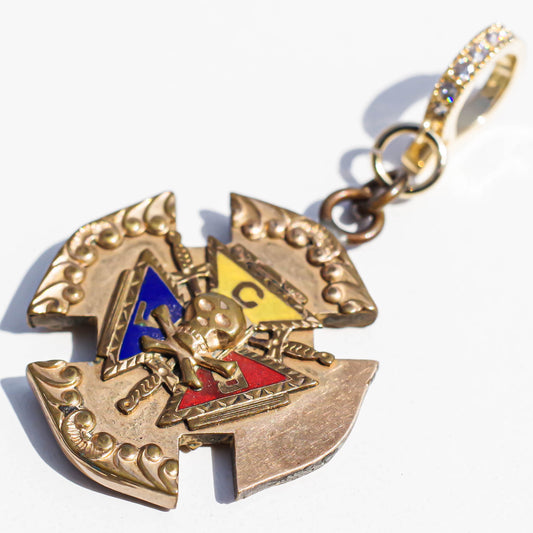MASONIC CHARM / SKULL / CROSS / 14KGF