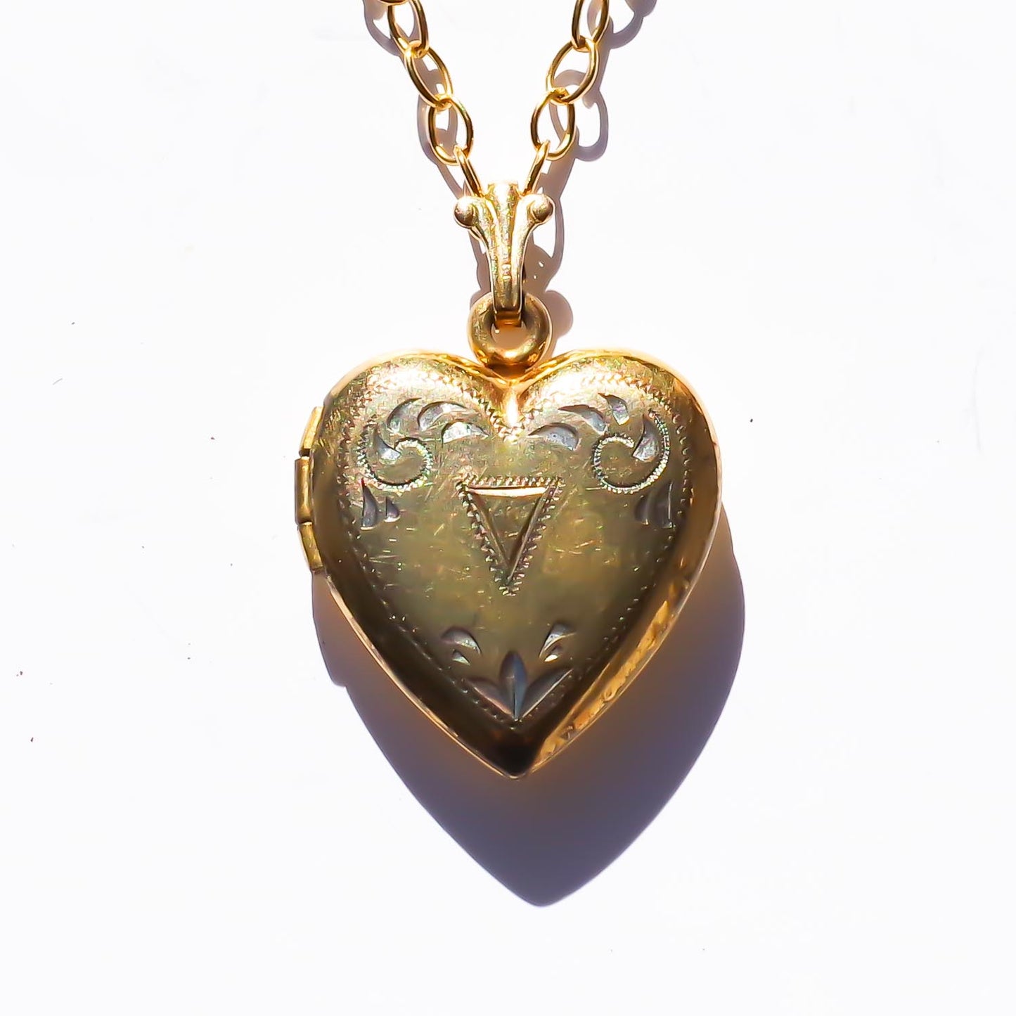 HEART LOCKET NECKLACE / TRAIANGLE / 14KGF